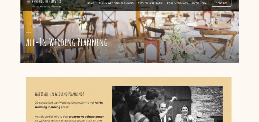 website preview weddingdreamworx.be